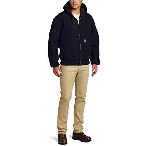  Carhartt Mens J130 Sandstone Duck Active Jacket - Quilted Flannel Lined - XXX-Large - Midnight