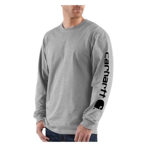  Carhartt Mens Big and Tall Big & Tall Signature Logo Long Sleeve T-Shirt