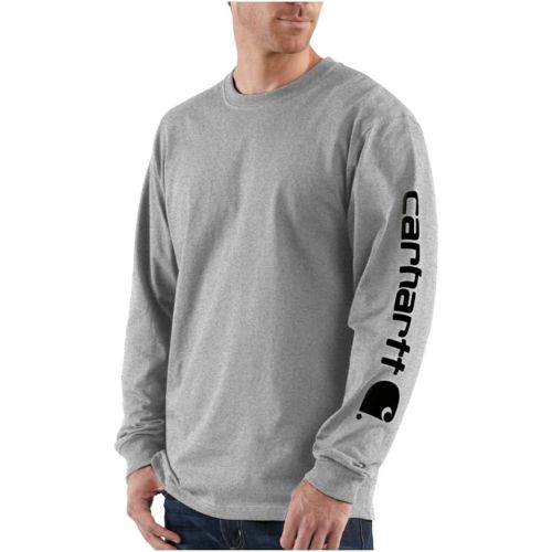  Carhartt Mens Big and Tall Big & Tall Signature Logo Long Sleeve T-Shirt