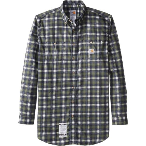  Carhartt Mens Big & Tall Flame Resistant Classic Plaid Long Sleeve Woven Shirt