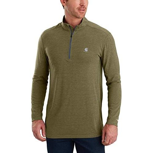  Carhartt Mens Force Extremes Long-Sleeve Half-Zip Pullover Olive Large