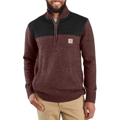  Carhartt Mens 103865 Quarter Zip Sweater - XX-Large - Dark Cedar Heather