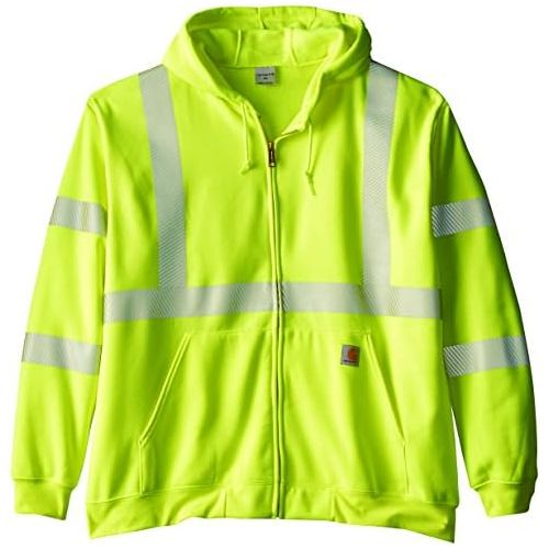  Carhartt Mens 100503 Class 3 High-Visibility Zip-Front Sweatshirt - XX-Large - Bright Lime