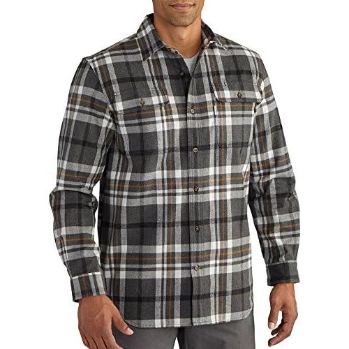  Carhartt Mens 102216 Hubbard Classic Plaid Shirt - XX-Large - Carbon Heather