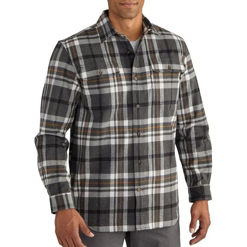  Carhartt Mens 102216 Hubbard Classic Plaid Shirt - XX-Large - Carbon Heather