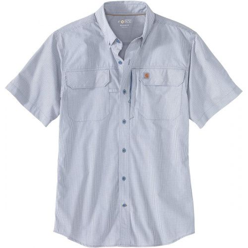  Carhartt Mens 104258 Force Lightweight Plaid Shirt - Large - Soft Blue Heather