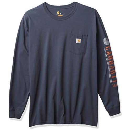  Carhartt Mens Long-Sleeve, Bluestone, Large