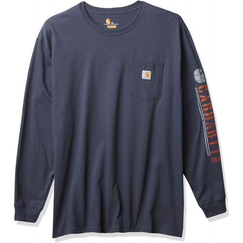  Carhartt Mens Long-Sleeve, Bluestone, Large