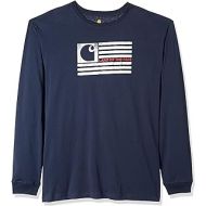 Carhartt Mens Big & Tall Lubbock Logo Flag Graphic Long Sleeve T Shirt
