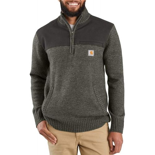  Carhartt Mens 103865 Quarter Zip Sweater - XX-Large - Olive Heather