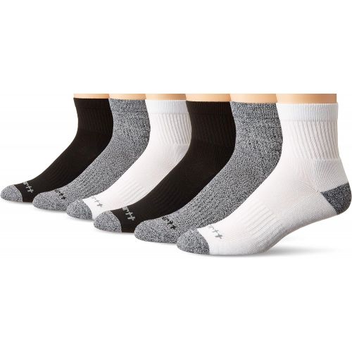  Carhartt Mens All Season Ankle Socks 6 Pair, Black/Grey, Grey/Grey, White/Grey, Shoe Size: 6-12