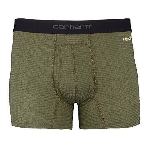  Carhartt Mens Base Force 5 Inseam Tech Boxer Brief, Burnt Olive, L