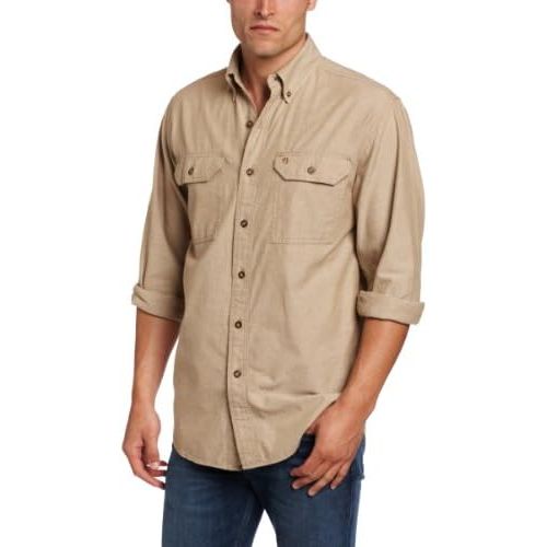  Carhartt Mens Long-Sleeve Lightweight Chambray Button-Front Relaxed-Fit Shirt S202