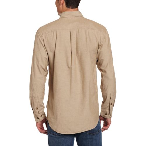  Carhartt Mens Long-Sleeve Lightweight Chambray Button-Front Relaxed-Fit Shirt S202