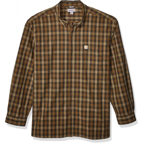  Carhartt Mens Essential Plaid Button Down Long Sleeve Shirt