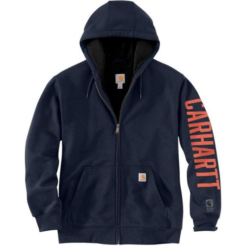  Carhartt Mens Rain Defender Original Fit Fleece Lined Logo Graphic Sweatshirt