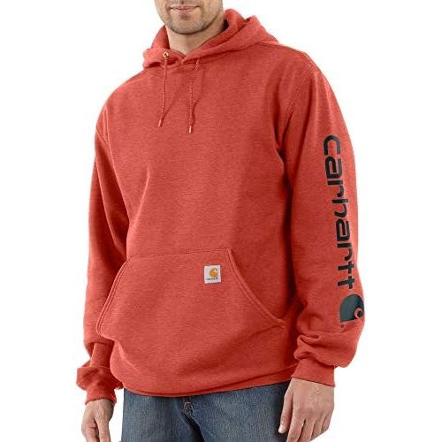  Carhartt Mens Midweight Sleeve Logo Hooded Sweatshirt (Regular and Big & Tall Sizes)