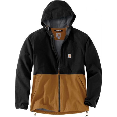  Carhartt Mens Storm Defender Midweight Hooded Jacket, Black Brown, X-Large