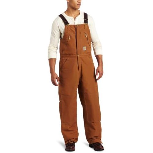  Carhartt Mens Quilt Lined Zip To Waist Bib Overalls R38