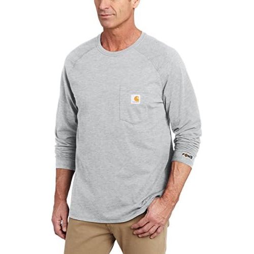  Carhartt Mens Force Cotton Delmont Long-Sleeve T-Shirt