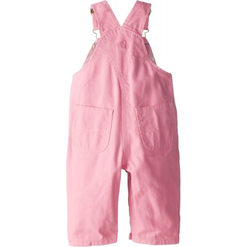  Carhartt Little Girls Washed Microsanded Canvas Bib Overall Flannel Lined
