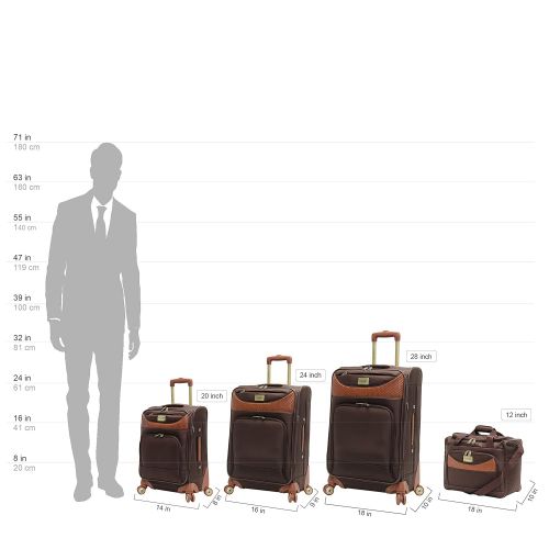  Caribbean Joe Castaway 4-Piece Spinner Luggage Set (Chocolate)