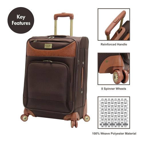  Caribbean Joe Castaway 4-Piece Spinner Luggage Set (Chocolate)