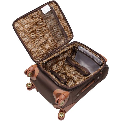  Caribbean Joe Castaway 4-Piece Spinner Luggage Set (Chocolate)