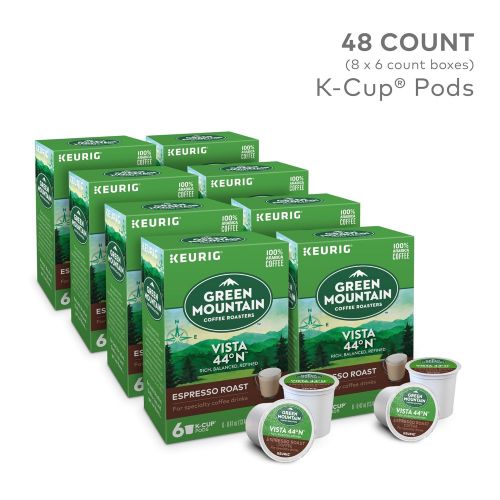  Caribou Coffee Green Mountain Coffee Roasters Vista 44°N, Single Serve Coffee K-Cup Pod, Flavored Coffee, 48