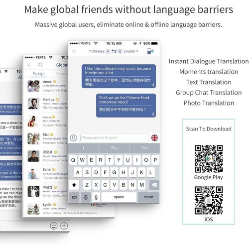  [아마존베스트]XUPURTLK XURPURTLK Language Voice Translator Device Real-Time 2-Way Translations Supporting 72 Languages for Travelling Learning Shopping Business Chat Recording Translations (Bluetooth) (G
