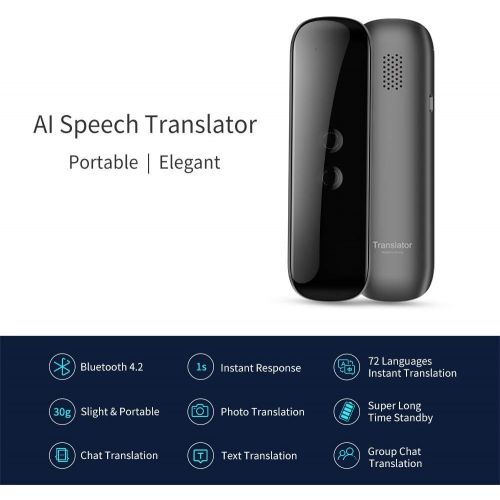  [아마존베스트]XUPURTLK XURPURTLK Language Voice Translator Device Real-Time 2-Way Translations Supporting 72 Languages for Travelling Learning Shopping Business Chat Recording Translations (Bluetooth) (G