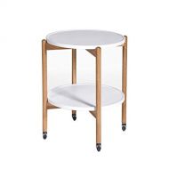 Carl Artbay stool Round Coffee Table, Coffee Table, Shelf, Side Table, Mobile Coffee Table, Mobile Shelf, Mobile Coffee Table (Color : White)