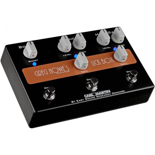  Carl Martin},description:At first glance, Greg Howe’s Lick Box looks like many other Carl Martin pedals. It has a High Gain channel that has lots of bottom end and crisp highs alon