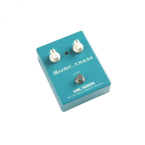  Carl Martin},description:The Surf Trem gets its tremolo circuit from the Carl Martin Tremovibe. With just speed and depth controls (just like an old tube amp), those classic tones