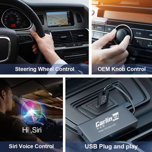  [아마존베스트]Carlinkit 2.0 Wireless CarPlay Adapter Dongle for Audi Factory Wired CarPlay Cars, Compatible with Audi A3 A4 A5 A6 A7 Q7 Q2 R8 Q5 MMI 2017 2018 2019 2020 2021, Convert Wired to Wi