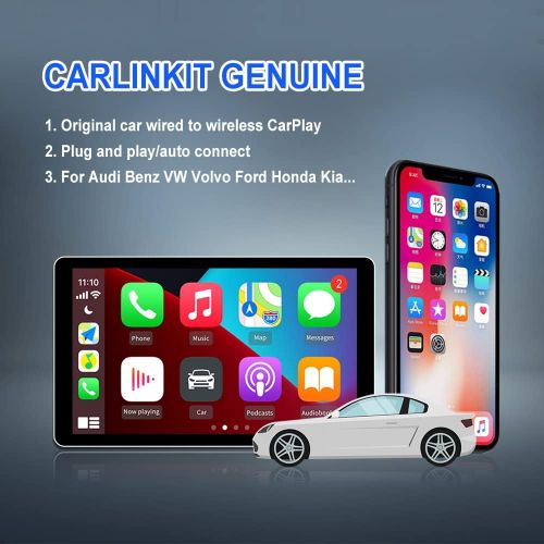  [아마존베스트]Wireless CarPlay Adapter Dongle Carlinkit 2.0 Wired to Wireless CarPlay Adapter/Wireless Carplay USB Dongle, Compatible with Factory Carplay Cars