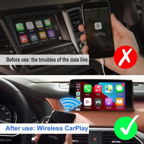  [아마존베스트]Wireless CarPlay Adapter Dongle Carlinkit 2.0 Wired to Wireless CarPlay Adapter/Wireless Carplay USB Dongle, Compatible with Factory Carplay Cars