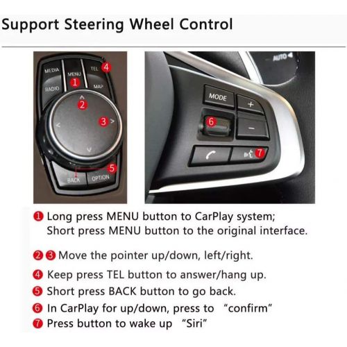  [아마존베스트]Carlinkit Wireless Carplay Retrofit kitt for BMW 1 2 3 4 5 6 7 Series NBT System 2014-2016, Support iOS 13-14, AirPlay, Multi-Window Screen, Rear View, Wireless Carplay Box, Wired