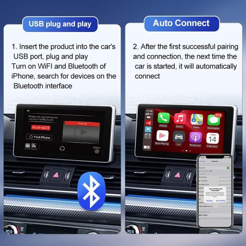  [아마존베스트]Carlinkit 2.0 Wireless CarPlay Adapter Dongle for Factory Wired CarPlay Cars (Model Year: 2017 2018 2019), Convert Wired to Wireless Carplay, Cplay 2air Black