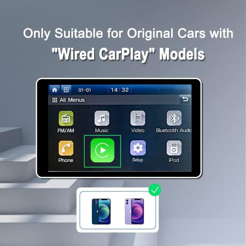  [아마존베스트]Wireless CarPlay Adapter Dongle Carlinkit 2.0 for Factory Wired CarPlay Cars (Model Year: 2020 2021), Convert Wired to Wireless Carplay, Black