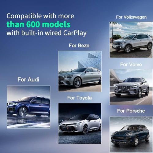  [아마존베스트]Wireless CarPlay Adapter Dongle Carlinkit 2.0 for Factory Wired CarPlay Cars (Model Year: 2020 2021), Convert Wired to Wireless Carplay, Black