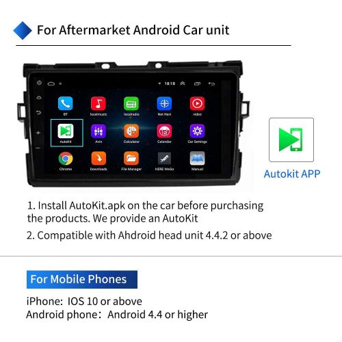  [아마존베스트]Carlinkit Wired CarPlay Dongle Android Auto fit for Car Radio System Android Version 4.4.2 and above, install autokit app on car, Mirror Screen/SIRI/Voice/Maps/Online Upgrade, NOT