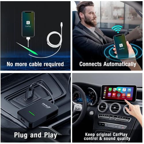  2022 Wireless CarPlay Adapter U2W CarlinKit Wireless CarPlay Dongle for Audi/Volkswagen/Volvo Cars with Original Factory CarPlay, Supports iOS 13+, OTA Online Upgrade…