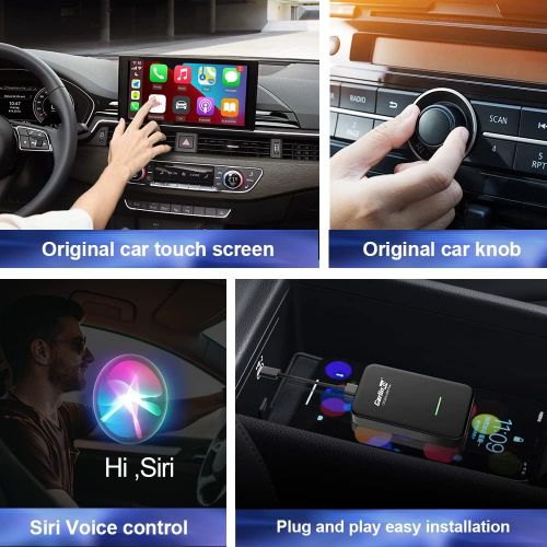  2022 CarlinKit 3.0 Wireless CarPlay Adapter for iOS - Upgrade Built-in Wired Carplay to Wireless Carplay Dongle - CarlinKit Easy-to-Install Plug & Play Seamless Automatic Connectio