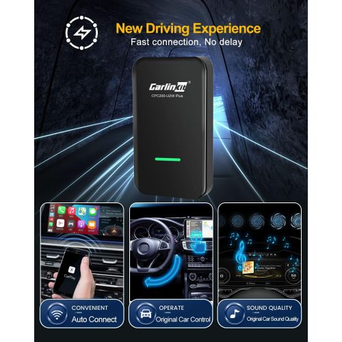  Carlinkit 2022 Wireless CarPlay Adapter Suitable for The Car Models which Have OEM Wired CarPlay - Upgrade to Wireless CarPlay Connection, Support iOS System, for car from 2017 to Now （Black