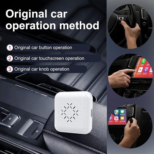  CarlinKit Mini Wireless CarPlay Adapter with This New Faster Wi-Fi 5 Chipset/Internal Hardware, for Factory Wired Carplay Cars Model Year:2017-2022,Support Online Update