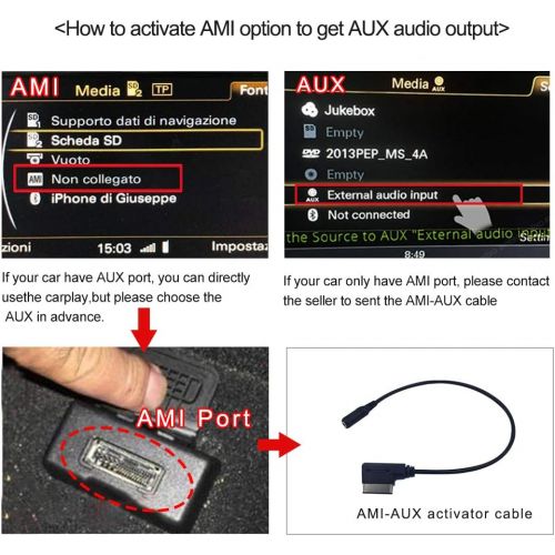  2022 CarlinKit Wireless CarPay Decoder Box for Audi 2013-2019 A3, 5.8 inch and 7inch Original Screen Update, Support Wired Android Auto, Compatible with Audi Original Car OEM Radio