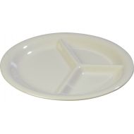 Carlisle 4300042 Durus Narrow Rim Melamine 3-Compartment Divided Plate, 10.5, Bone (Pack of 12)