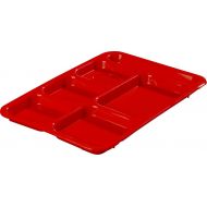 Carlisle P614R05 - Right-Hand 6-Compartment Polypropylene Tray 10 x 14 - Red