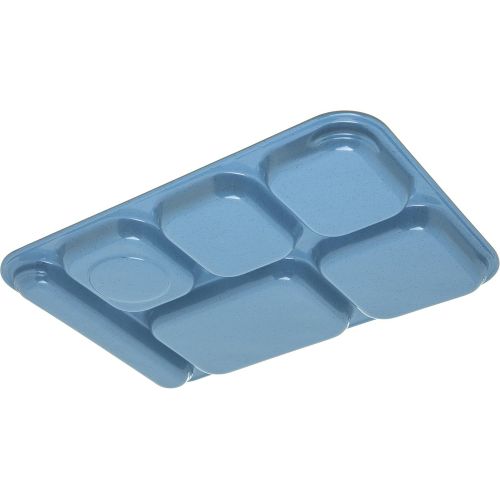  Carlisle 4398992 Right-Hand Heavy Weight 6-Compartment Cafeteria/Fast Food Tray, 10 x 14, Sandshade